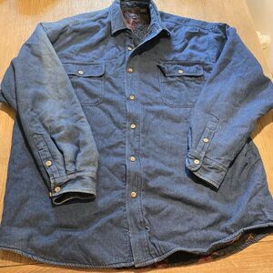 Roper Aztec Denim Button Down Wool Blend Flannel Shirt‎ Sz XL
